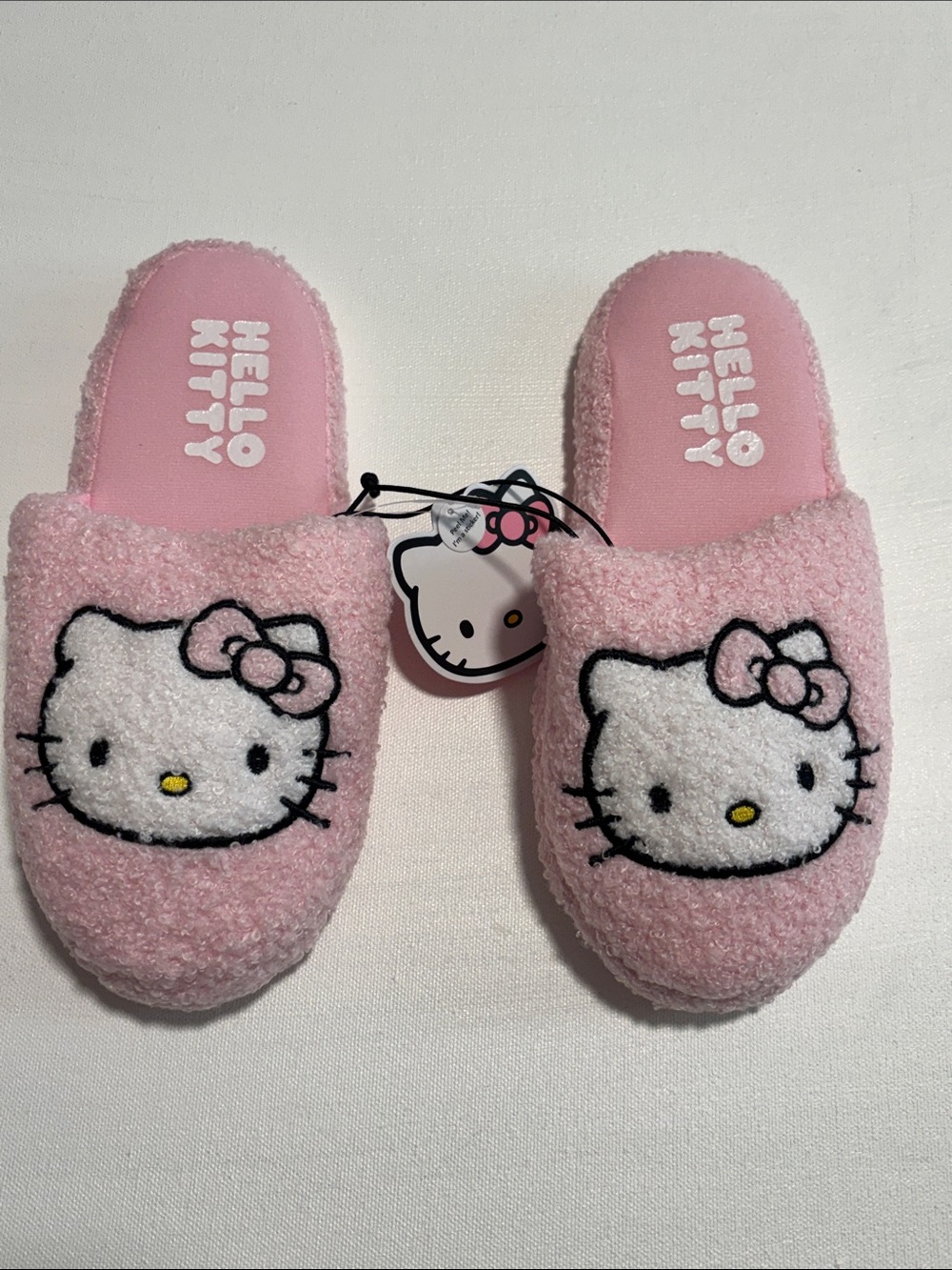 Hello Kitty Pink Fuzzy Kids Slippers
